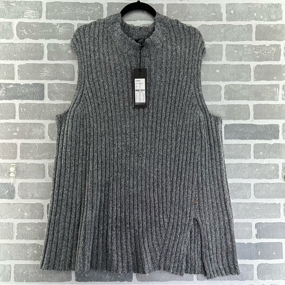 Yesta‎ Gray Ribbed Sleeveless Sweater Size 16 & 20